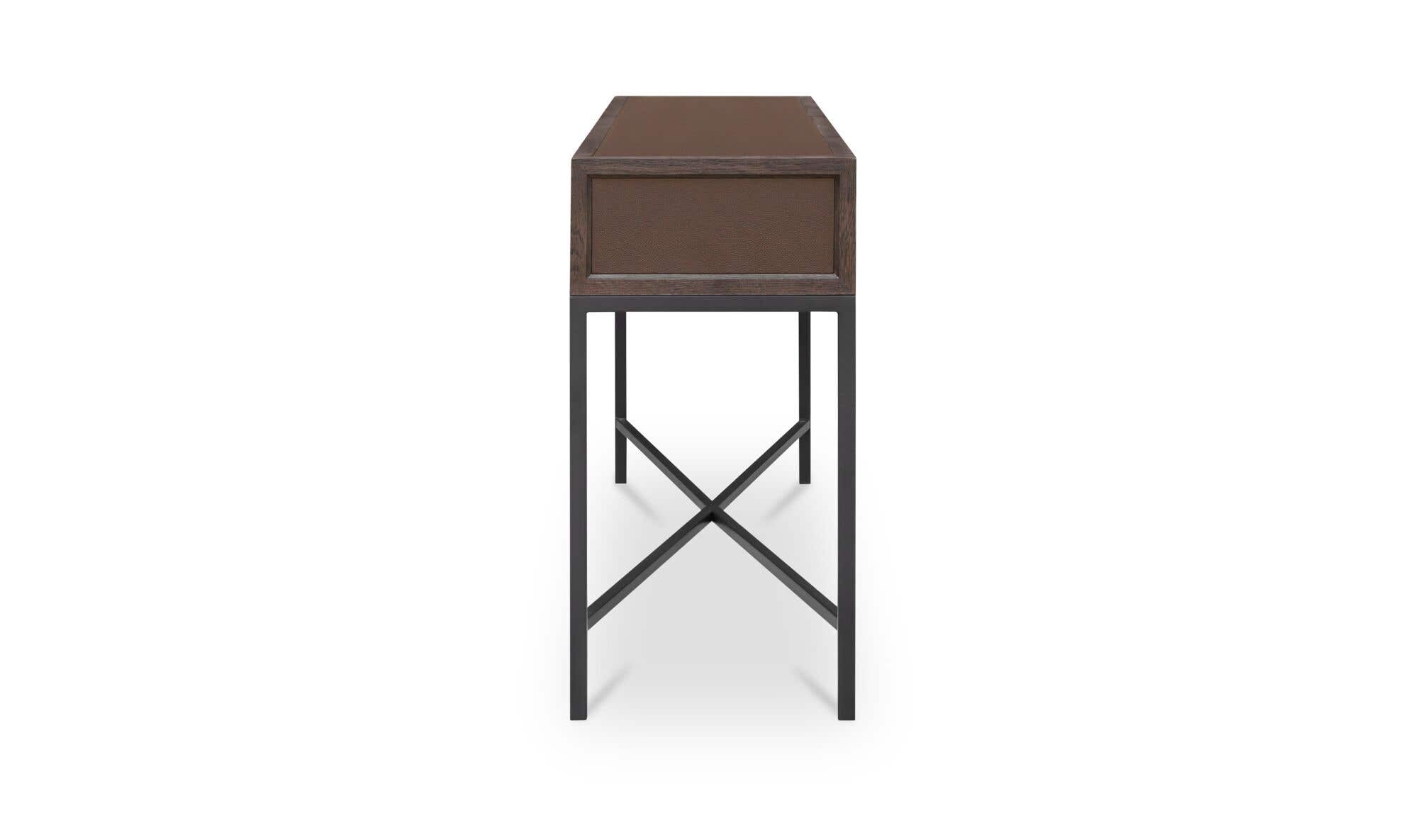 59.06" Brown Solid Oak Console Table