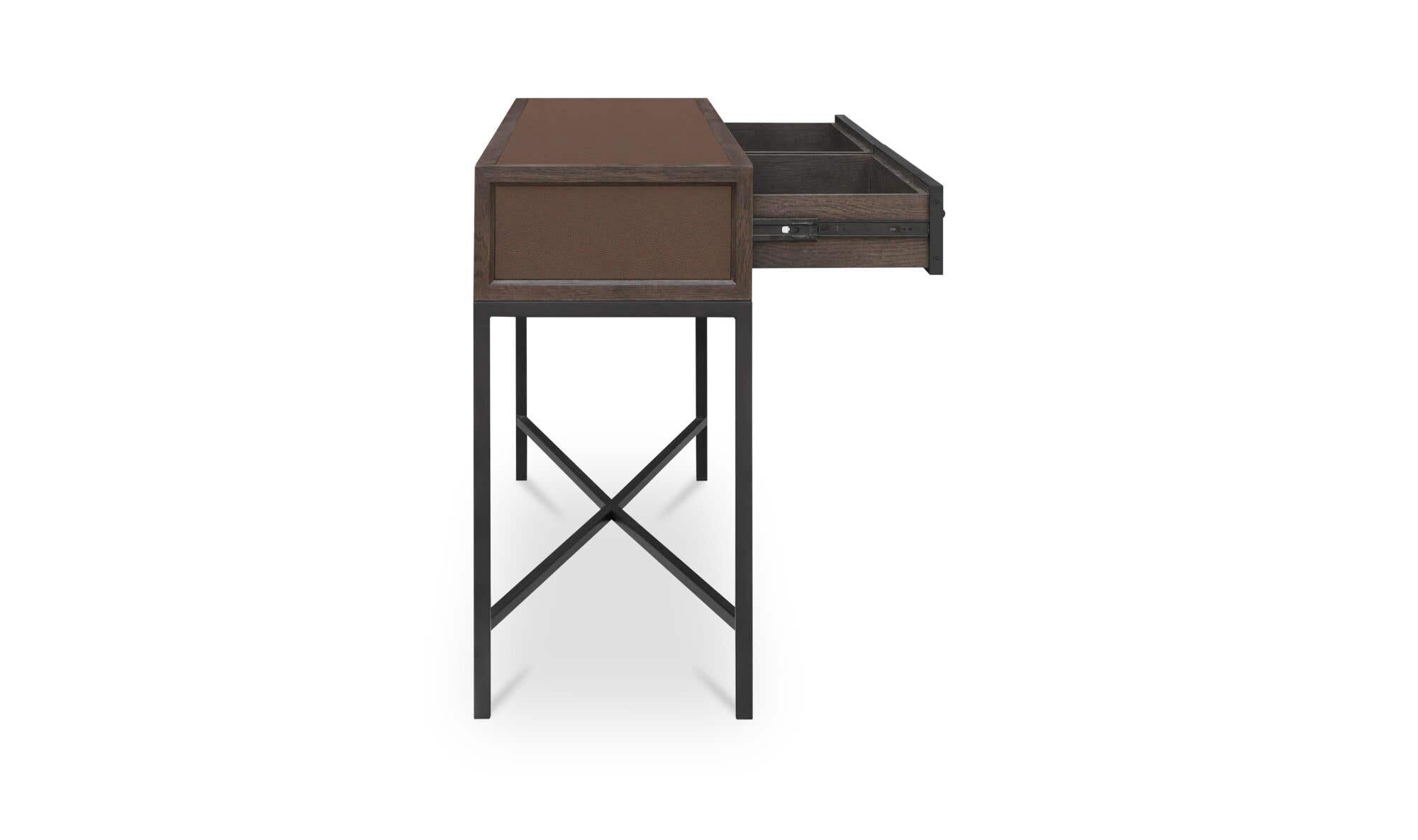 59.06" Brown Solid Oak Console Table
