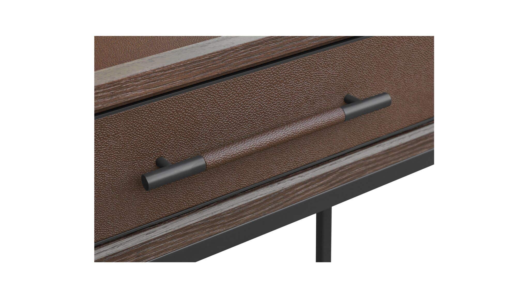 59.06" Brown Solid Oak Console Table