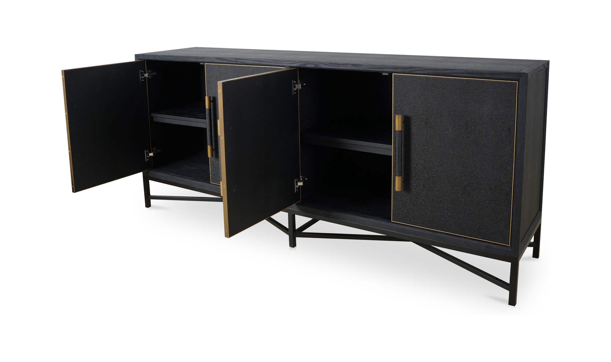 76" Black Oak Sideboard