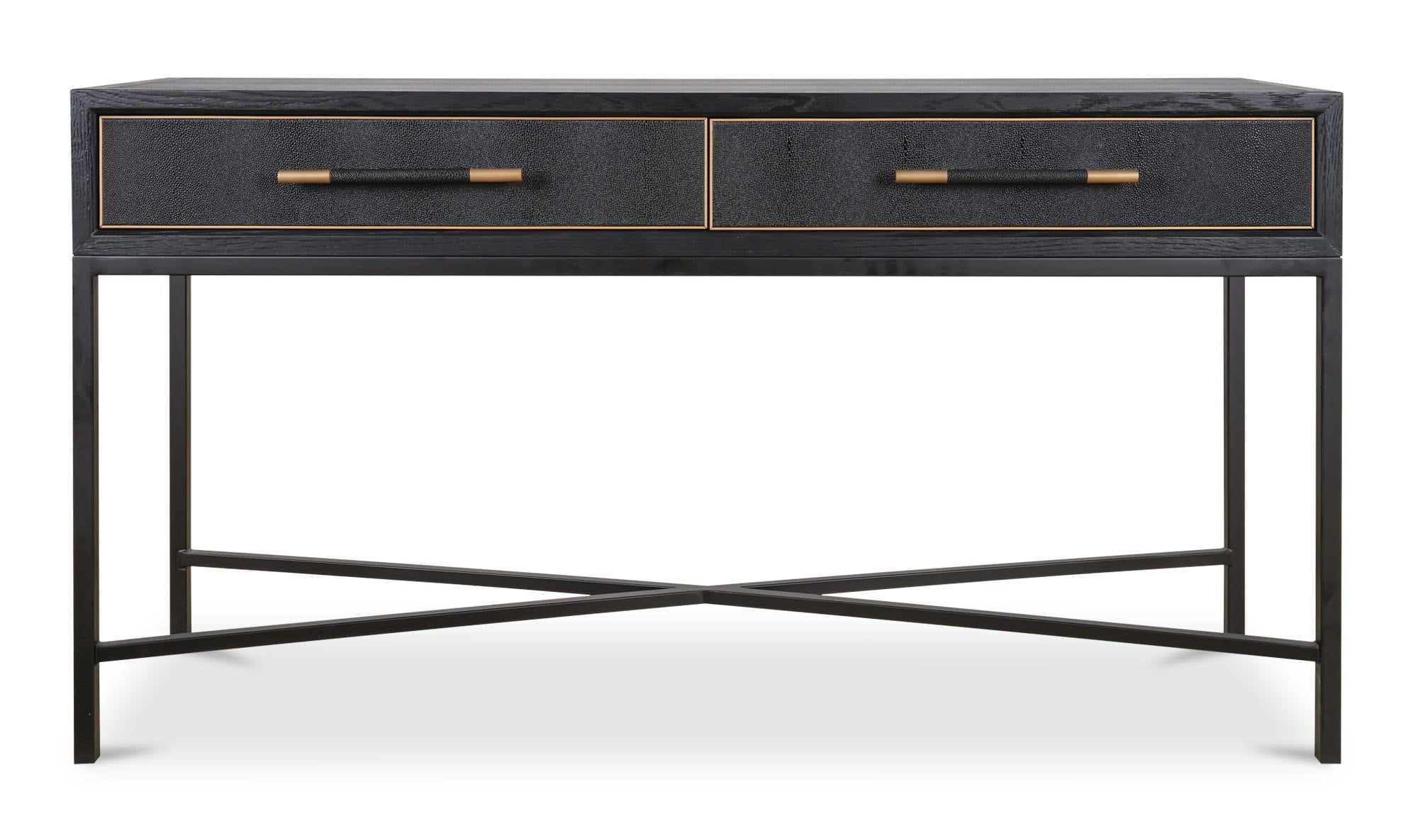59.06" Black Solid Oak Console Table