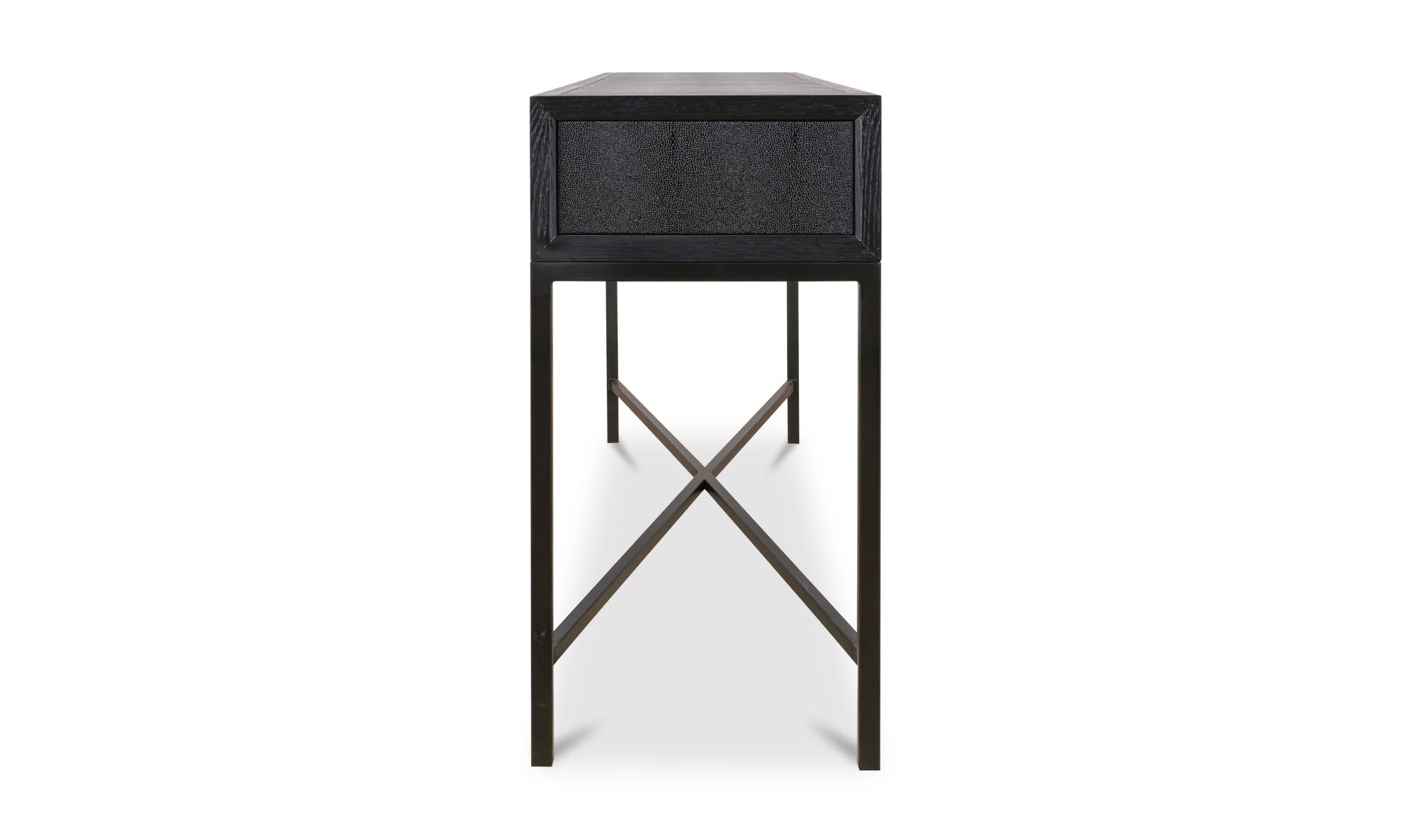59.06" Black Solid Oak Console Table
