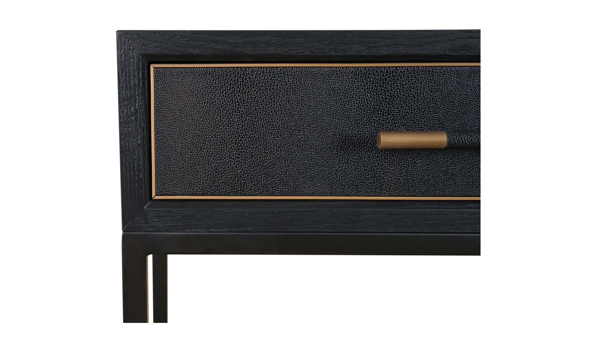 59.06" Black Solid Oak Console Table