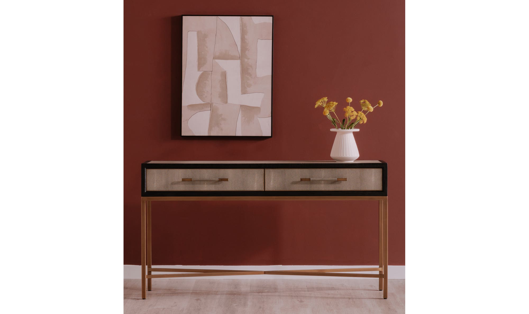 59" Grey Oak Console Table