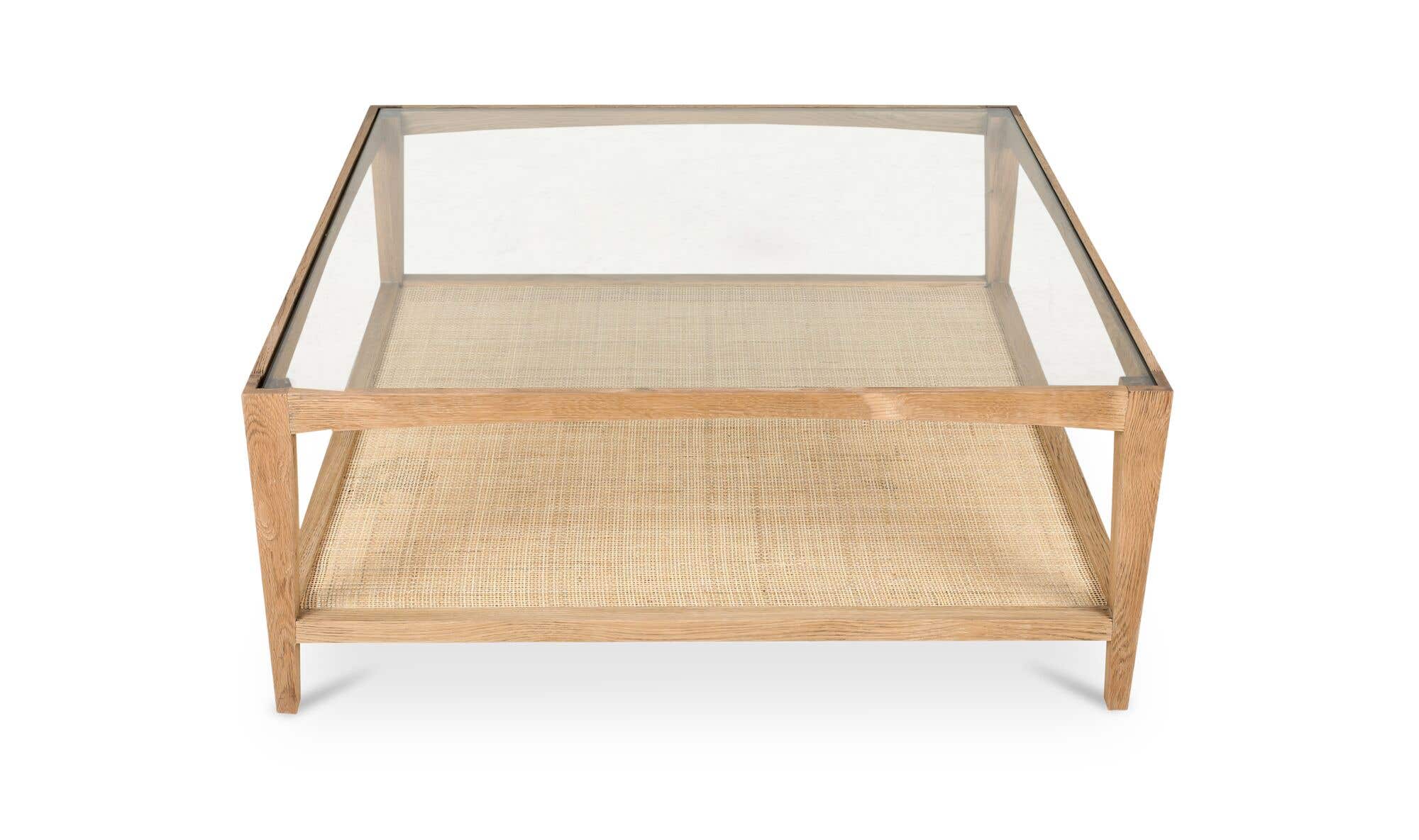 39.5" Natural Solid Oak Coffee Table