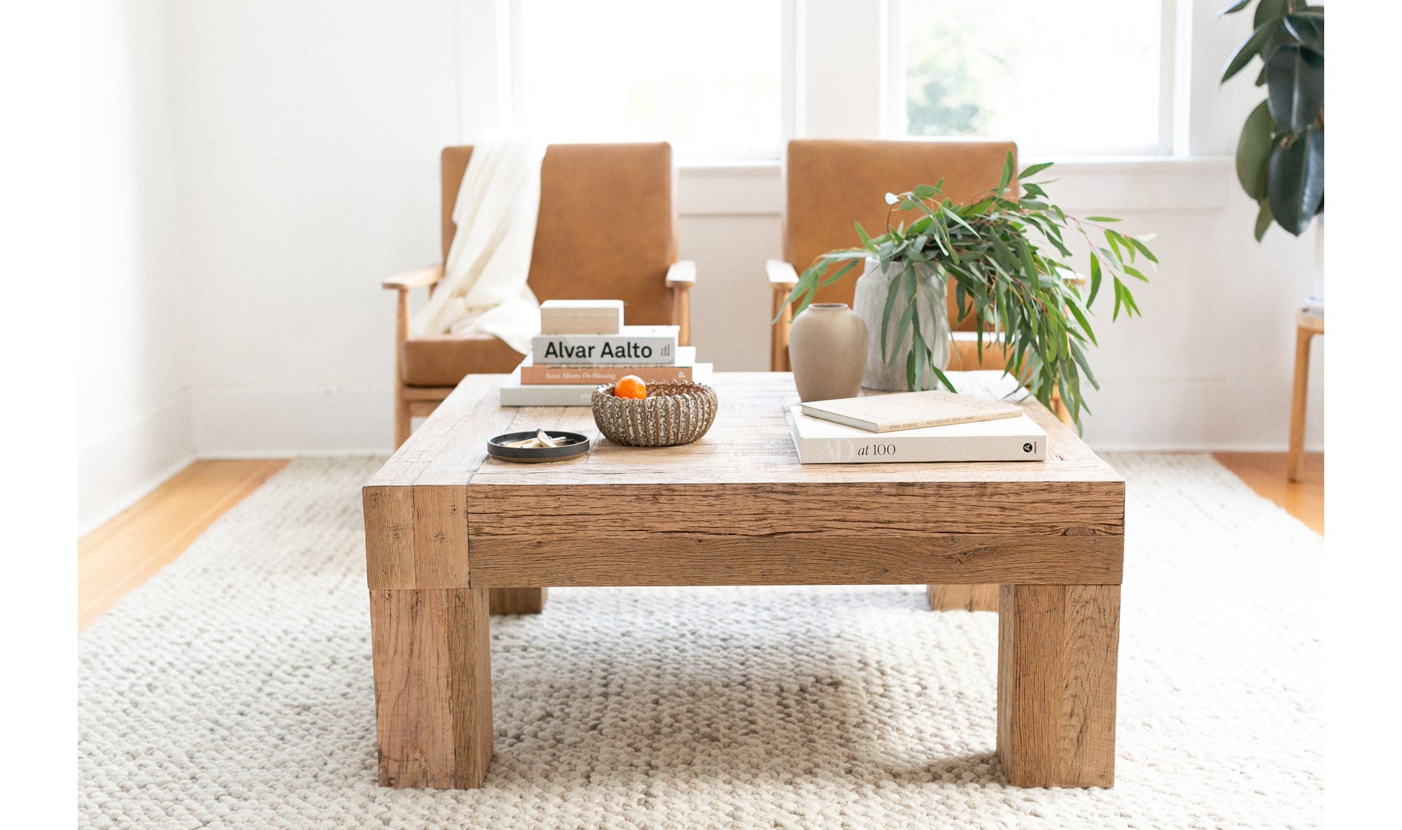 39.5" Natural Oak Coffee Table