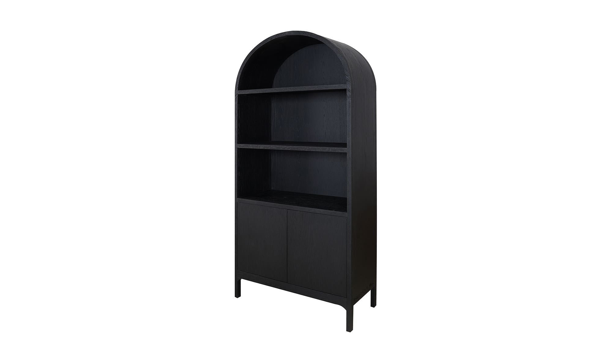 37.5" Black Oak Solid Oak Display Cabinet