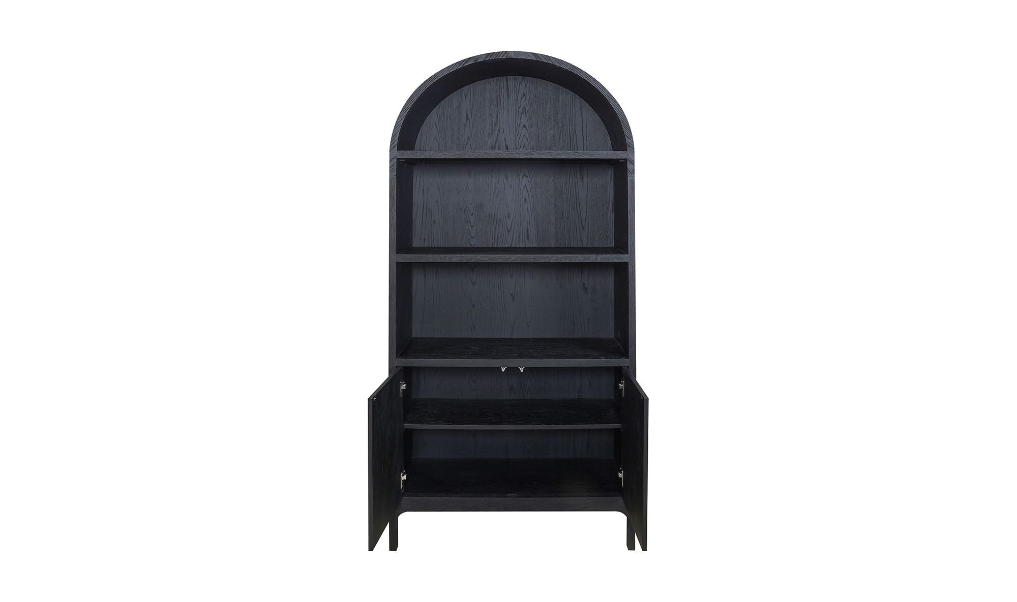 37.5" Black Oak Solid Oak Display Cabinet