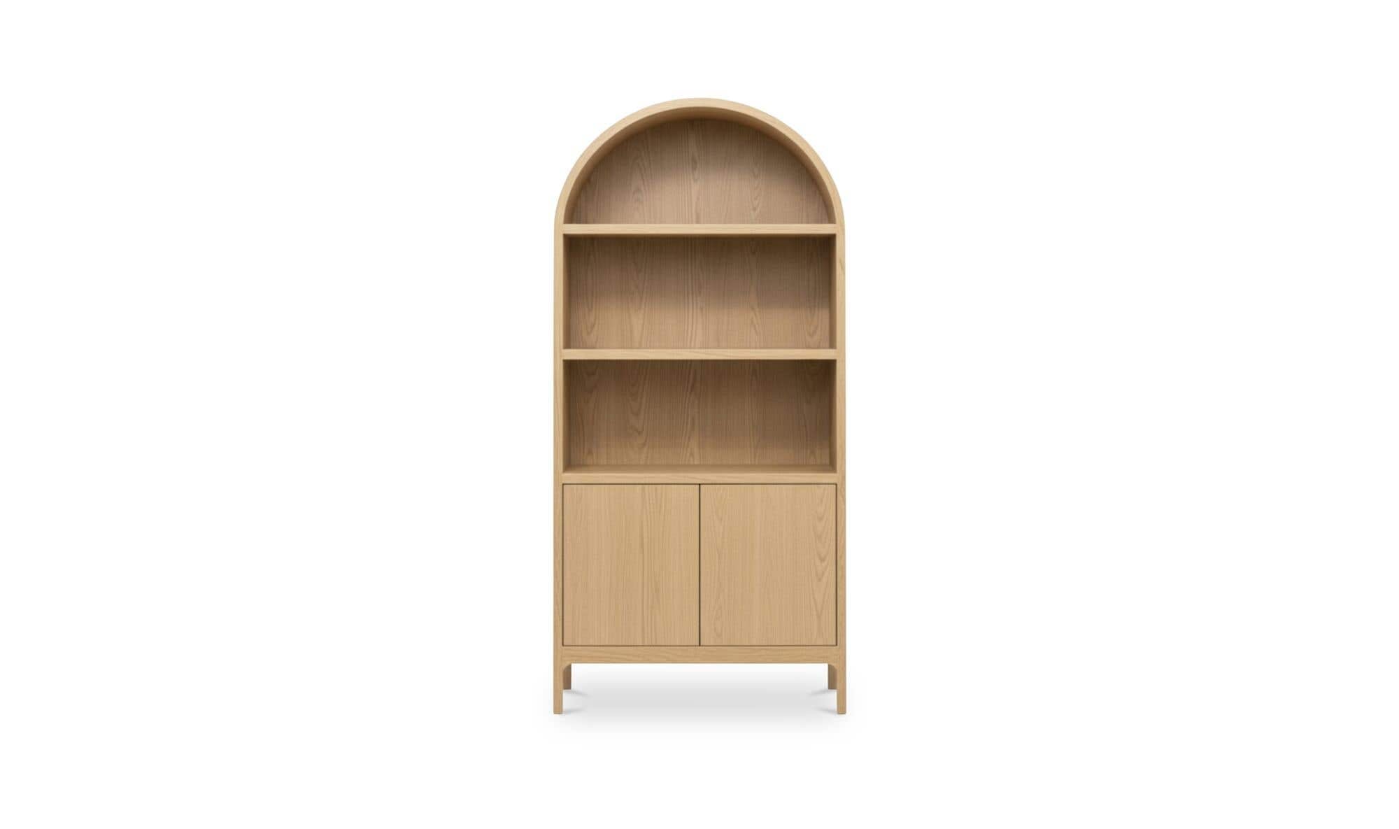 37.4" Natural Solid Oak Display Cabinet