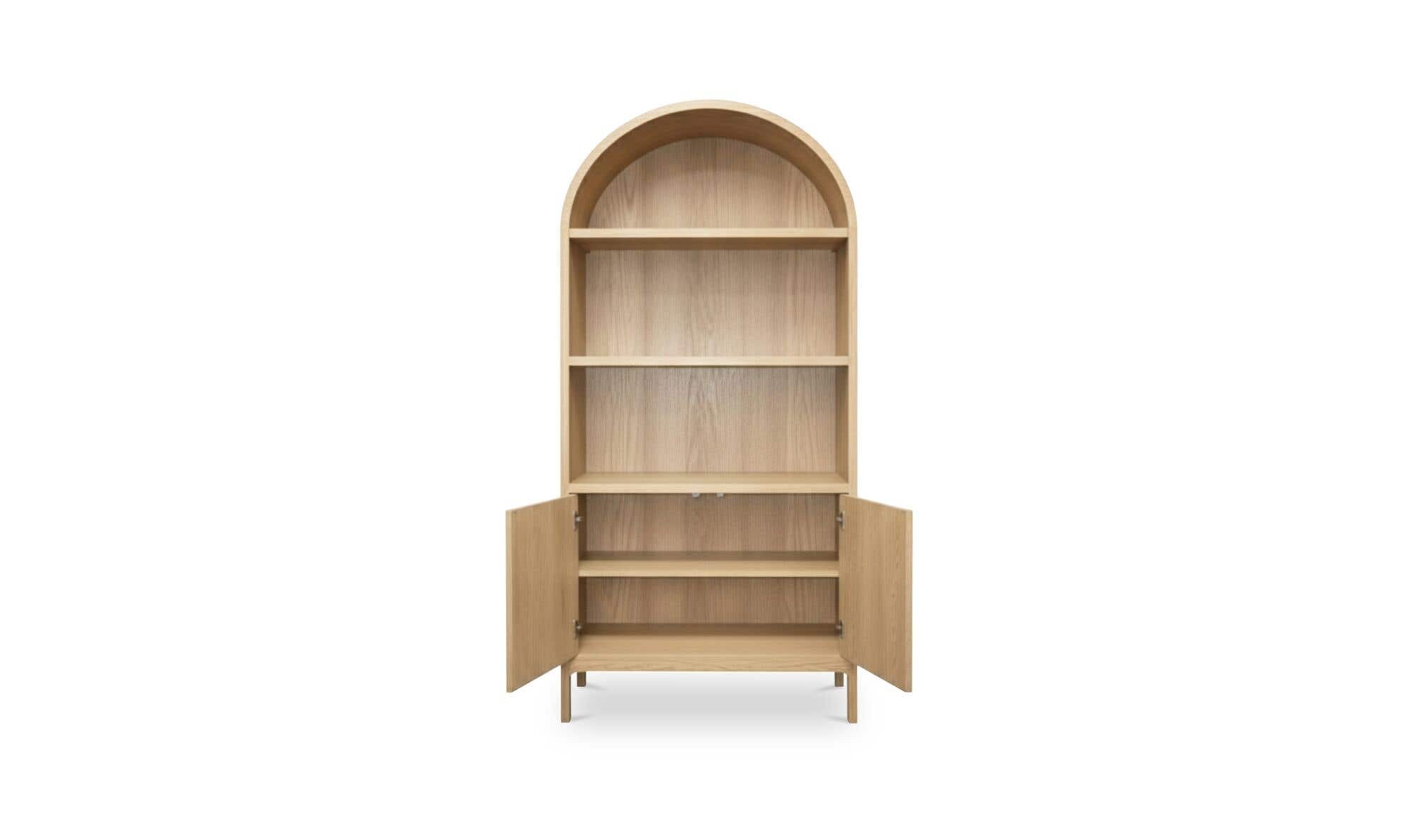 37.4" Natural Solid Oak Display Cabinet
