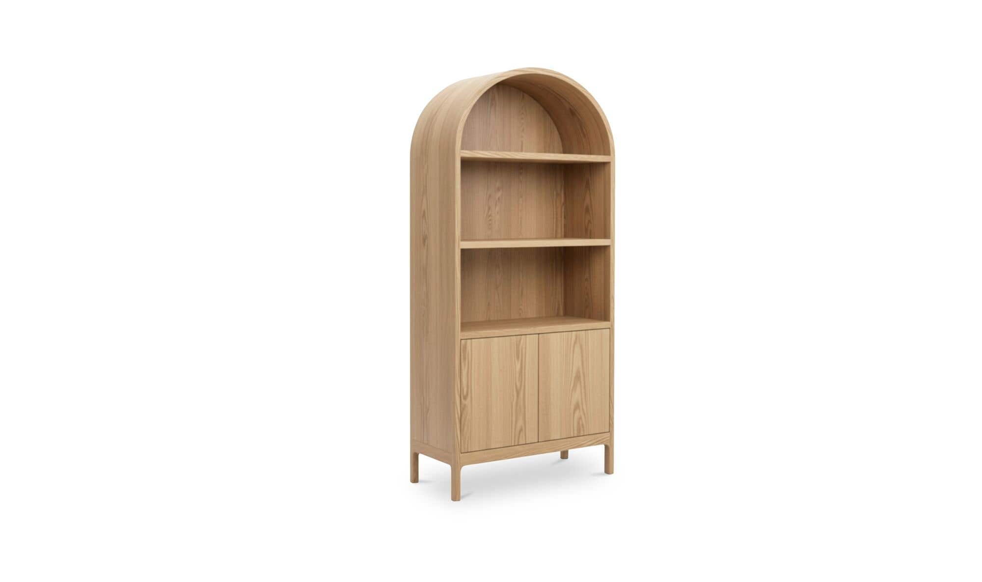 37.4" Natural Solid Oak Display Cabinet