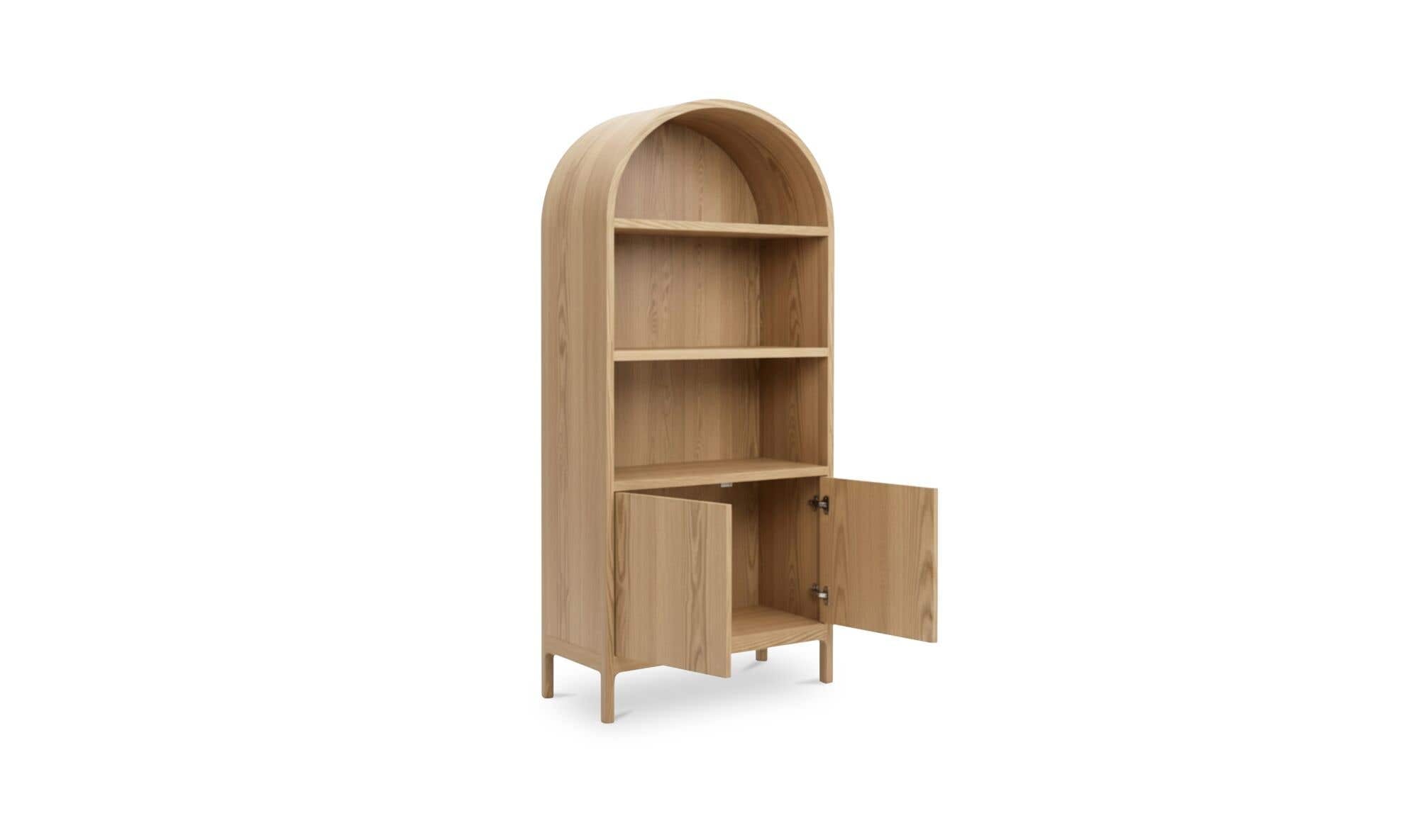 37.4" Natural Solid Oak Display Cabinet