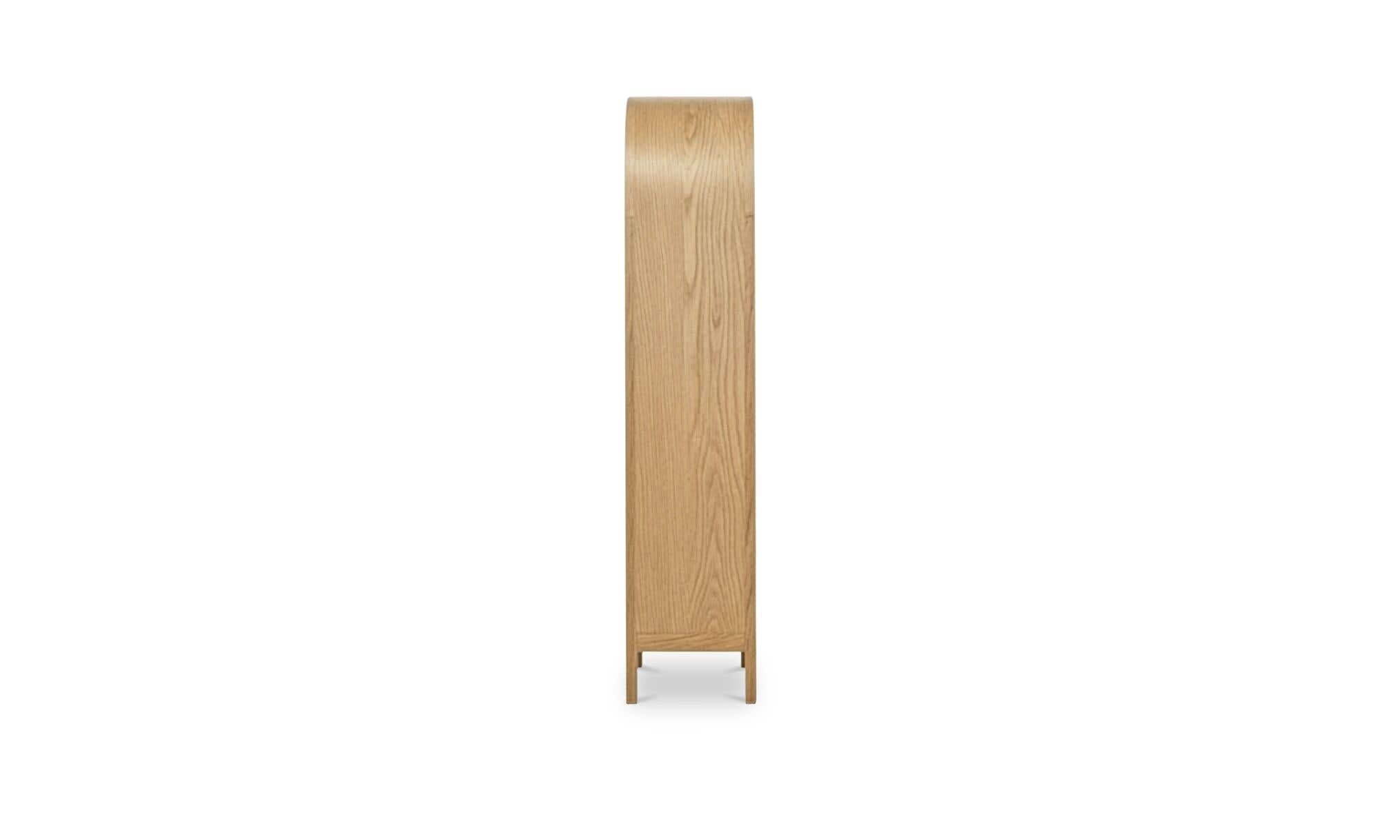 37.4" Natural Solid Oak Display Cabinet