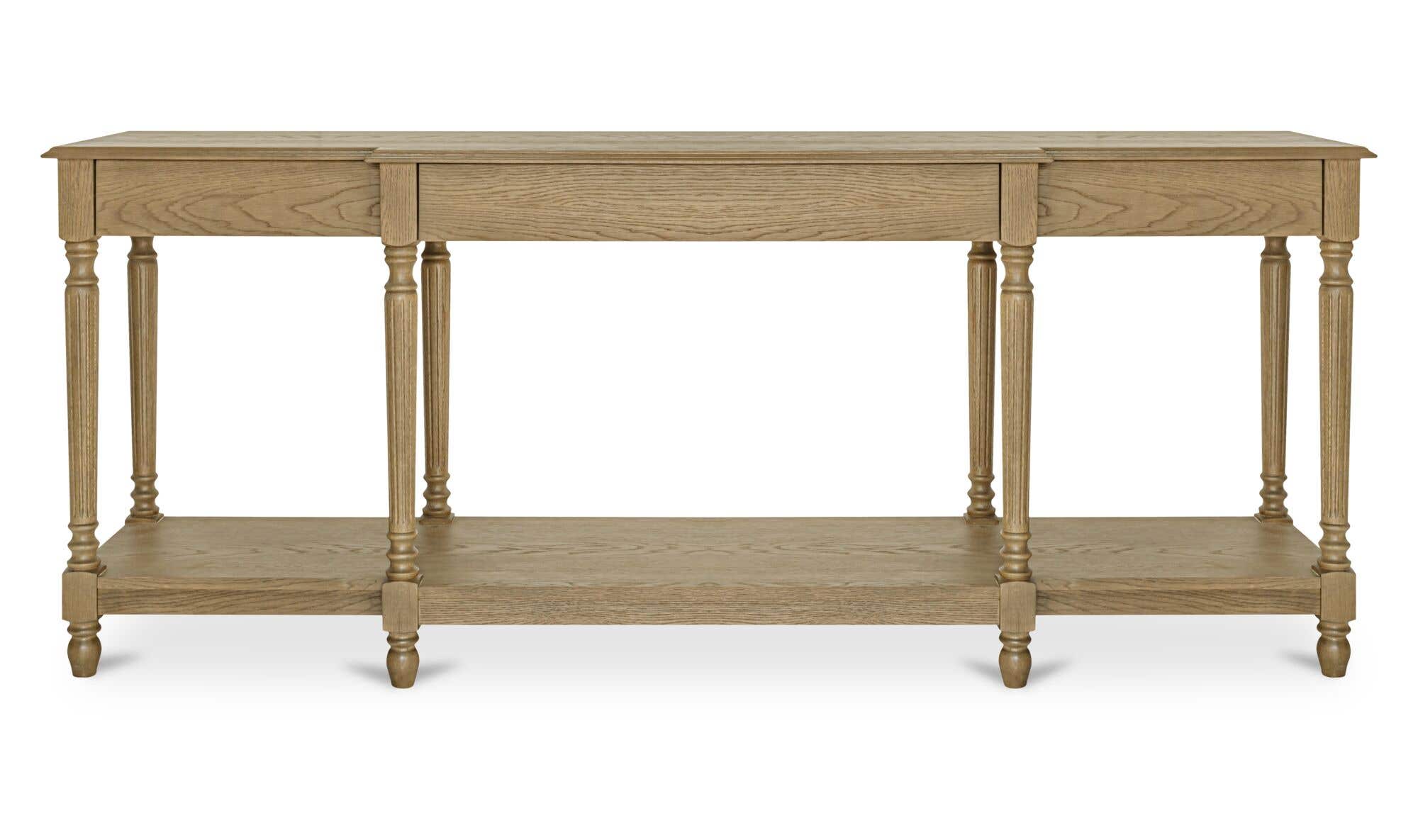 80" Brown Solid Oak Console Table