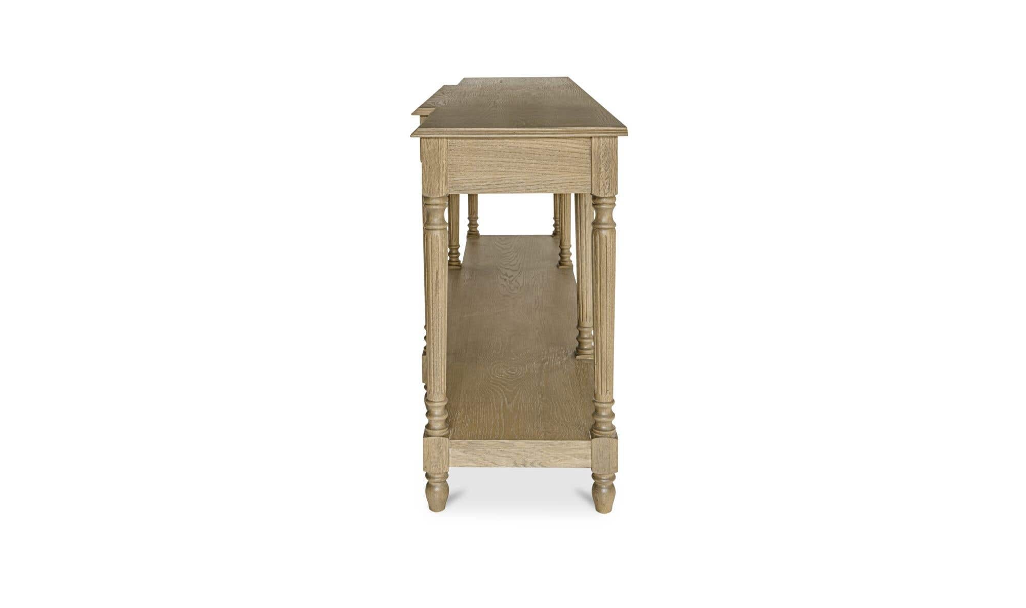 80" Brown Solid Oak Console Table