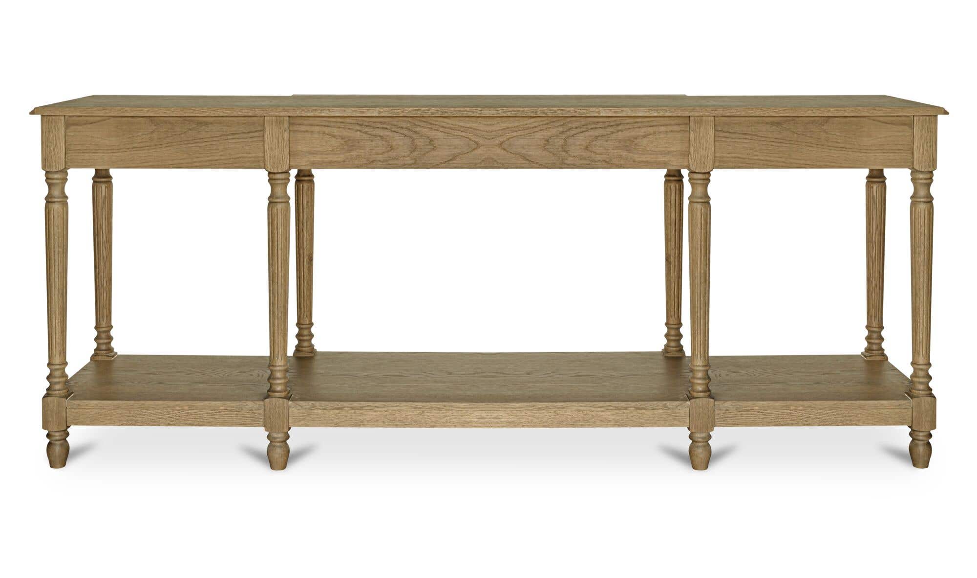 80" Brown Solid Oak Console Table