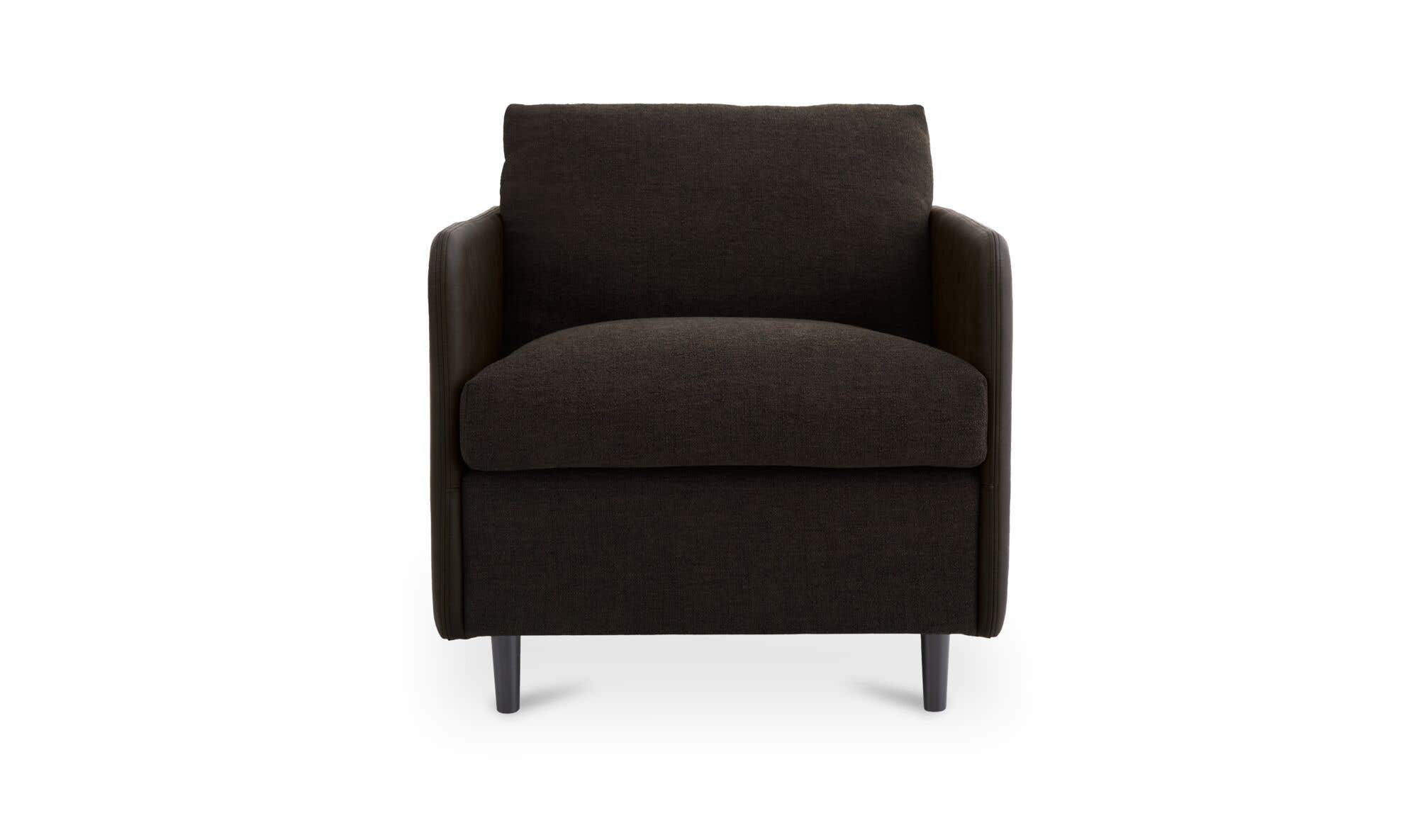 31.5" Warm Black Leather Accent Chair