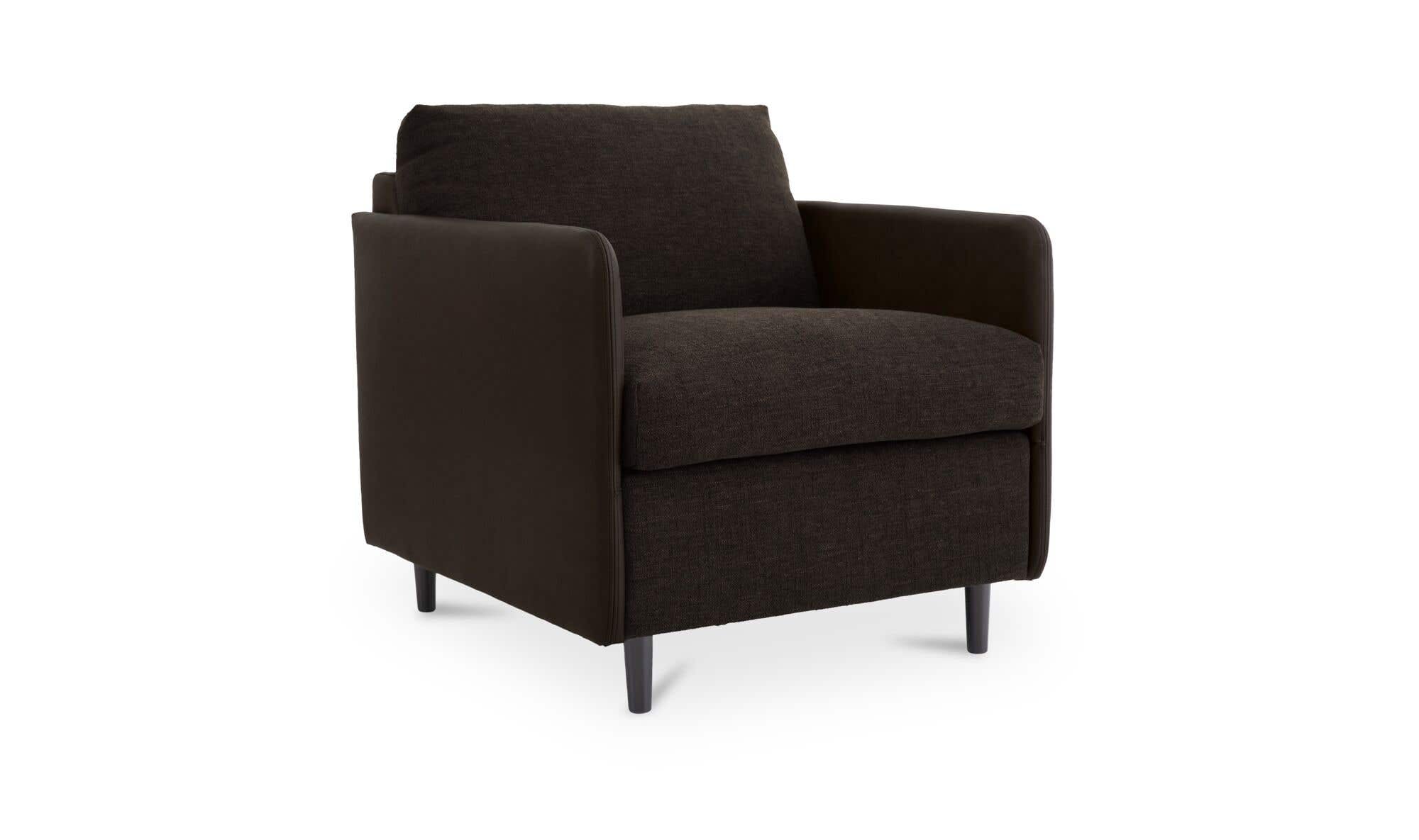 31.5" Warm Black Leather Accent Chair