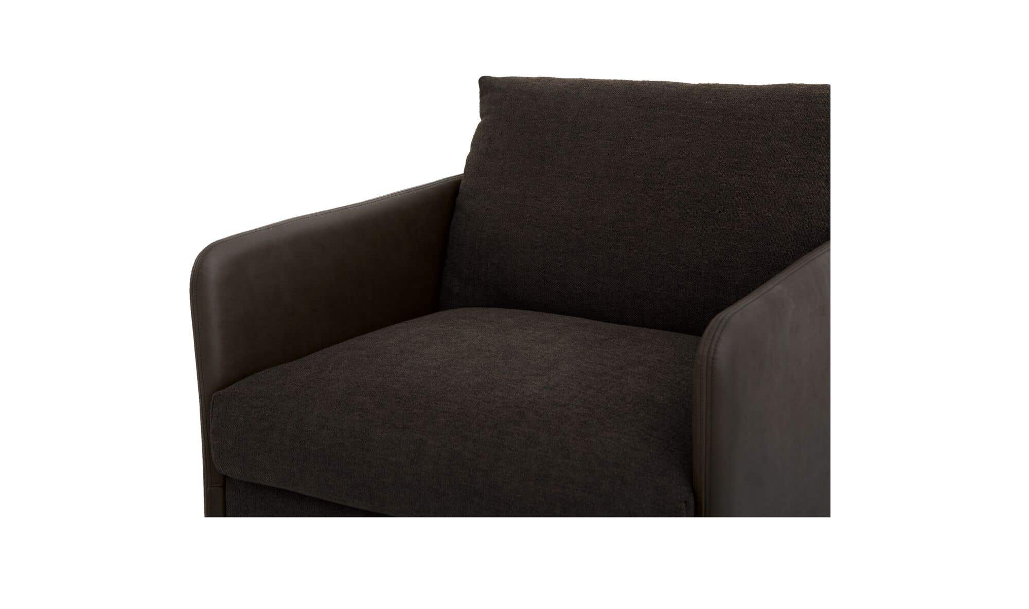 31.5" Warm Black Leather Accent Chair