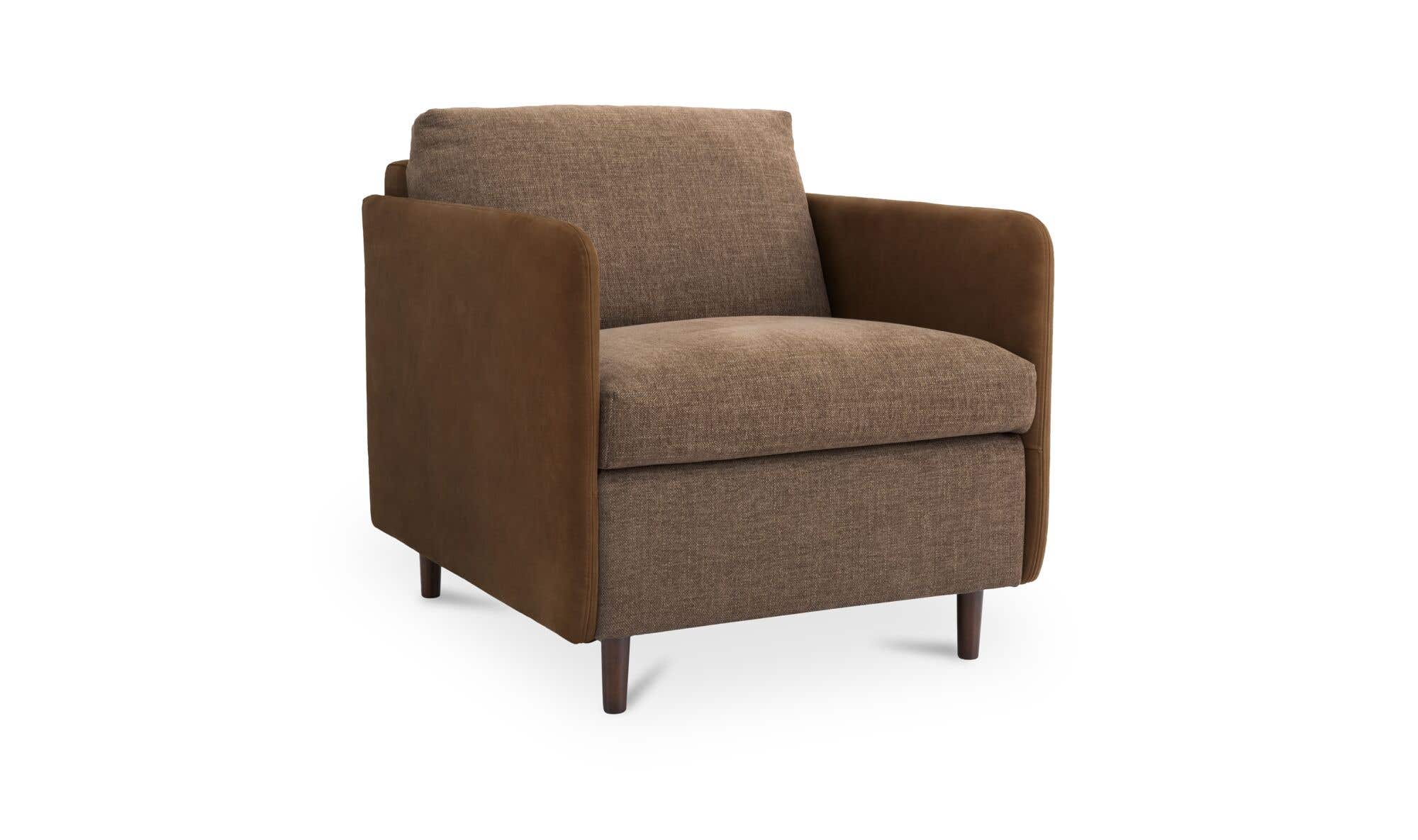 31.5" Brown Leather Accent Chair