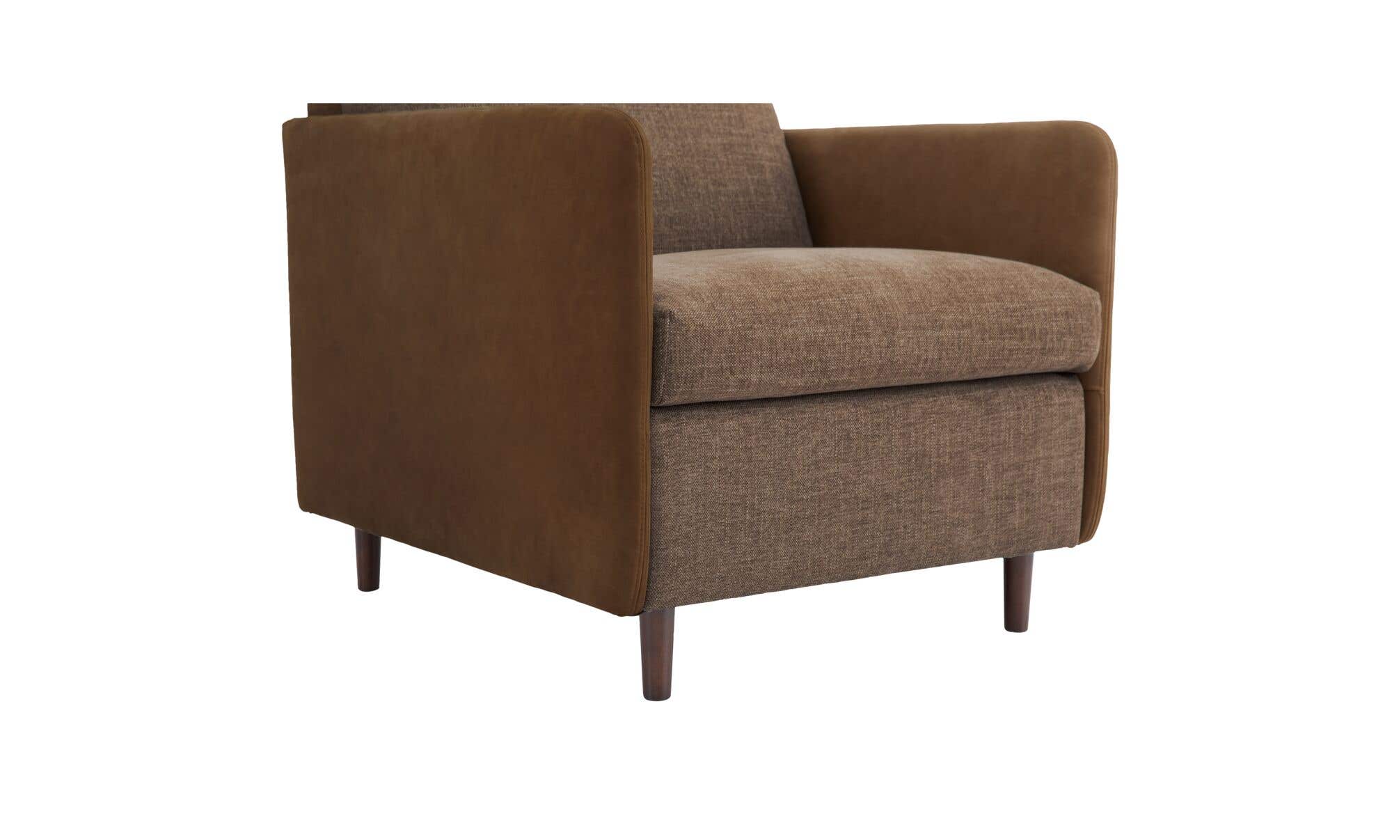 31.5" Brown Leather Accent Chair