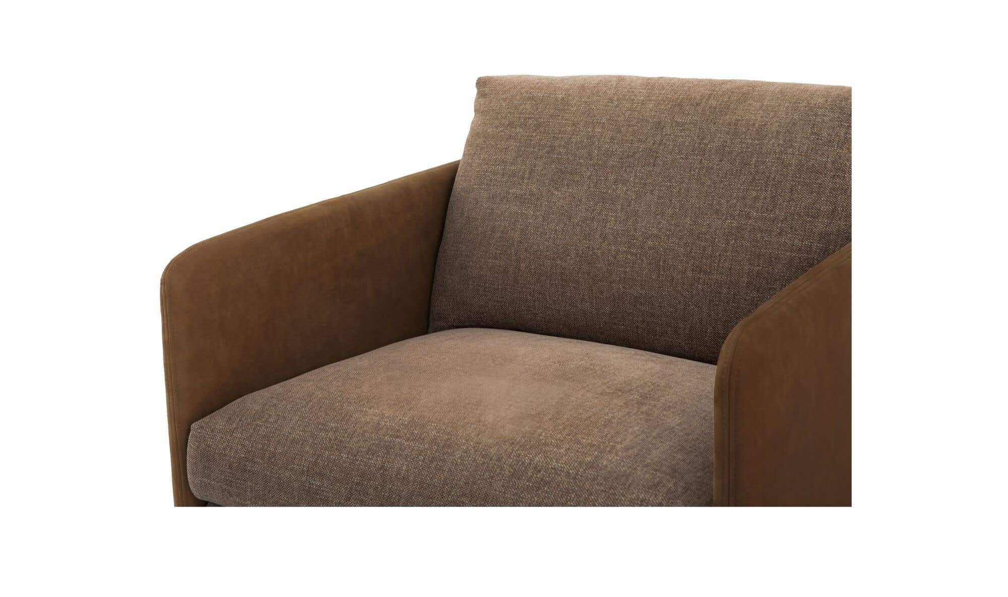 31.5" Brown Leather Accent Chair