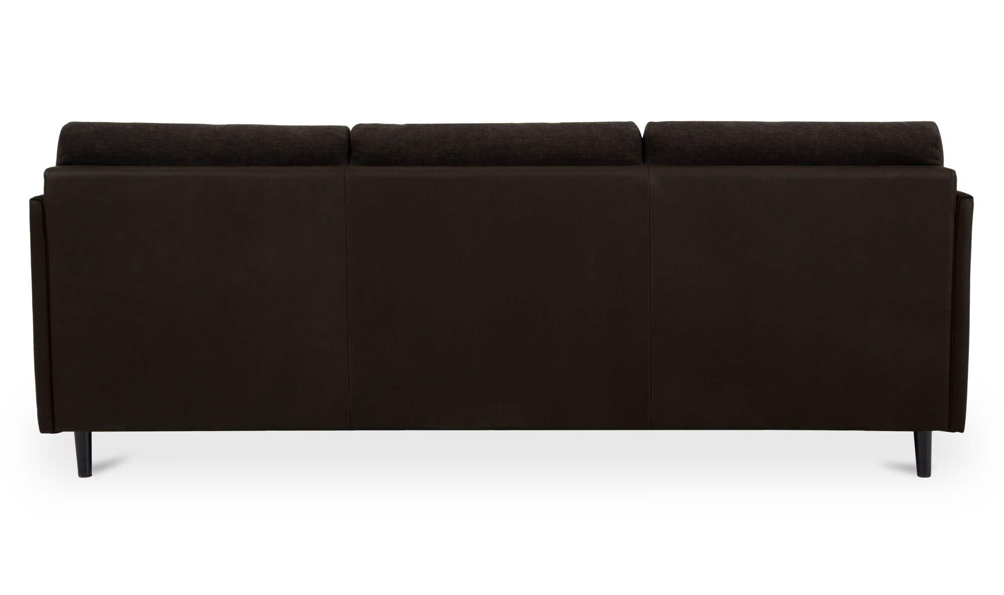86.8" Warm Black Leather Sofa