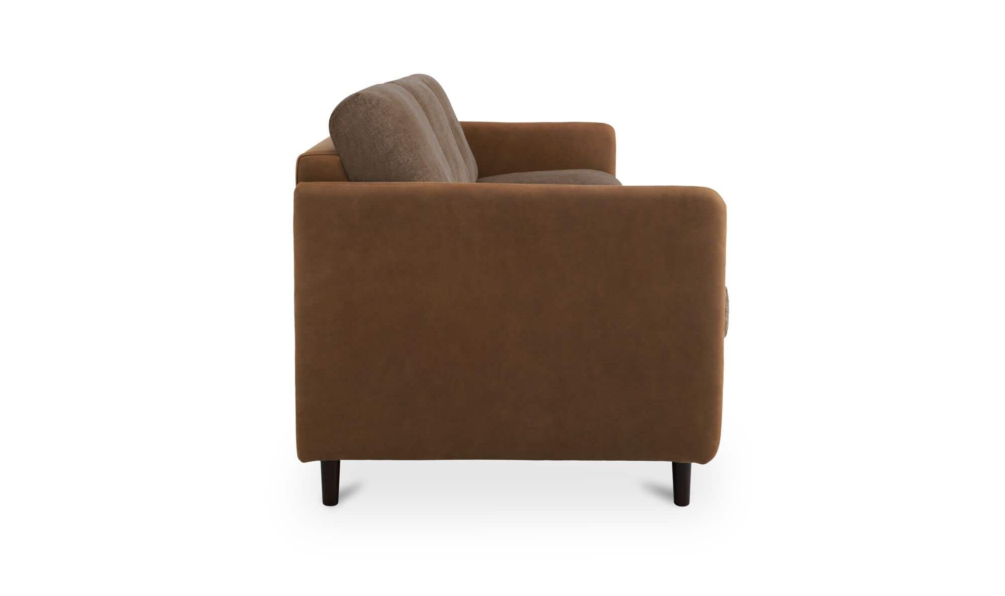 86.8" Brown Leather Sofa