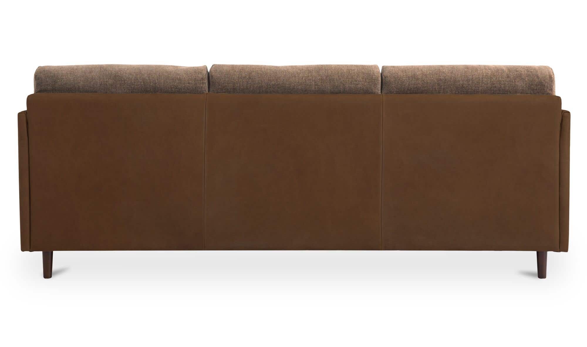 86.8" Brown Leather Sofa