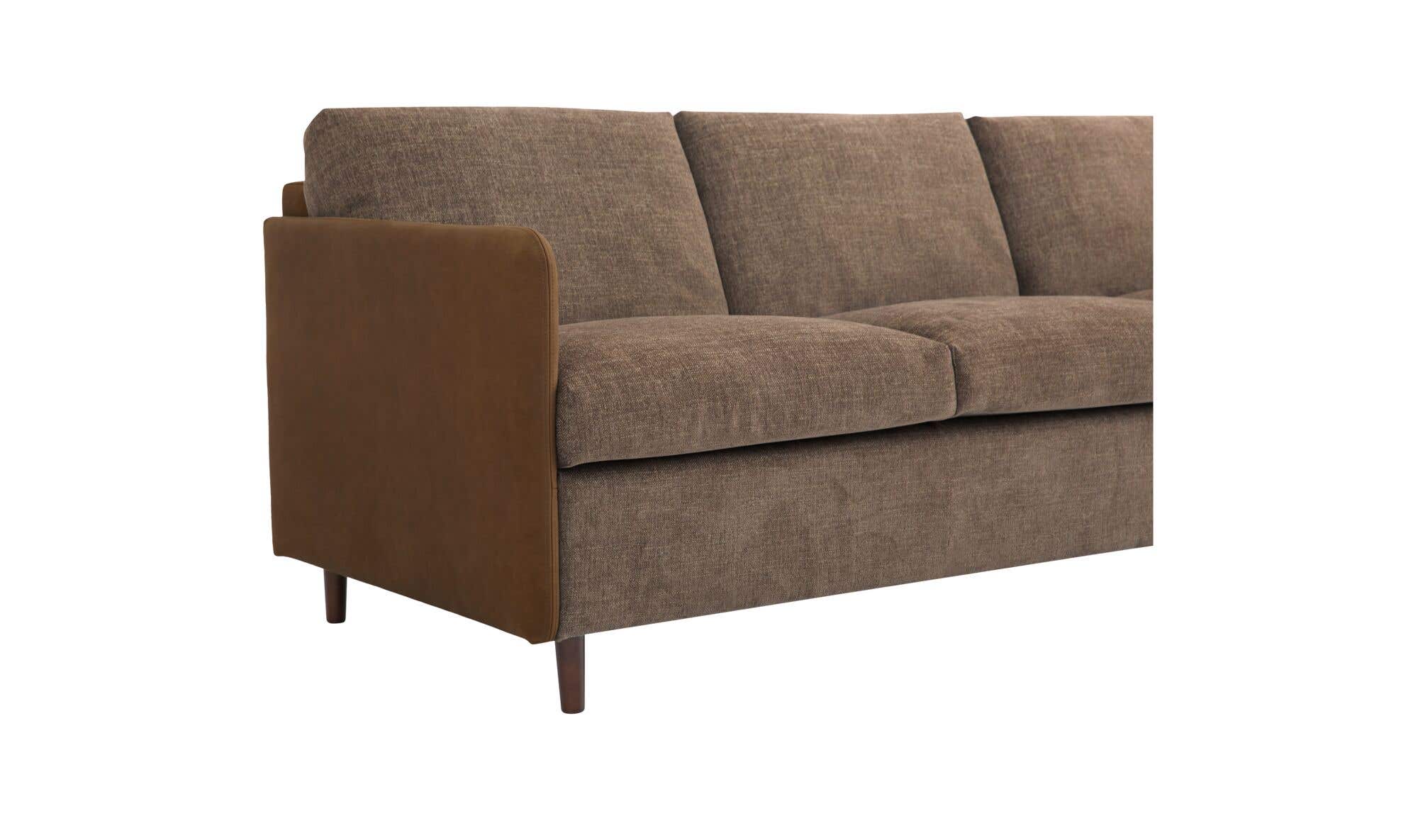 86.8" Brown Leather Sofa