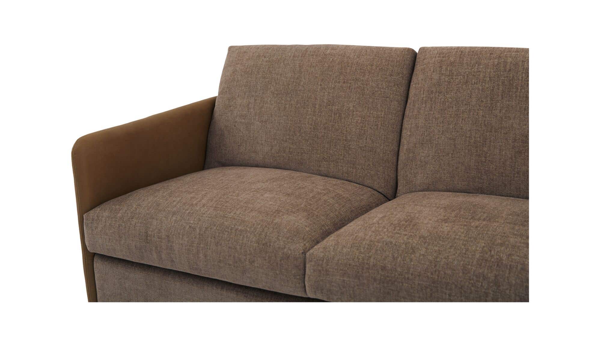 86.8" Brown Leather Sofa