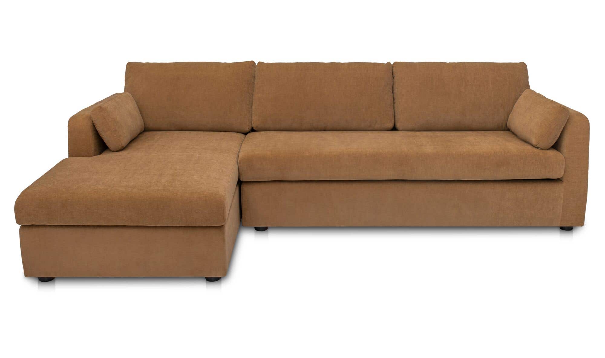 115.75" Ginger Upholstered Sleeper Storage Chaise Left Facing Sectional