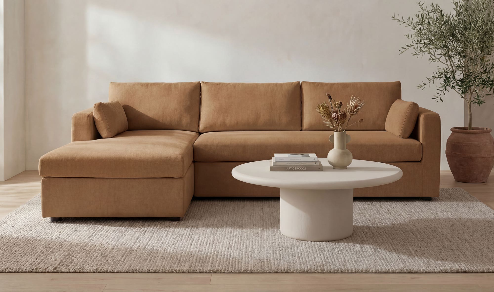 115.75" Ginger Upholstered Sleeper Storage Chaise Left Facing Sectional