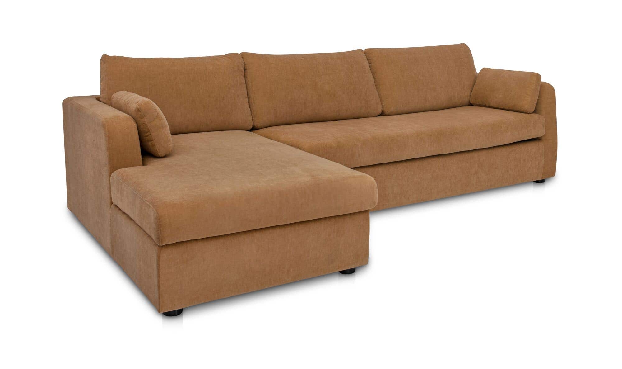 115.75" Ginger Upholstered Sleeper Storage Chaise Left Facing Sectional