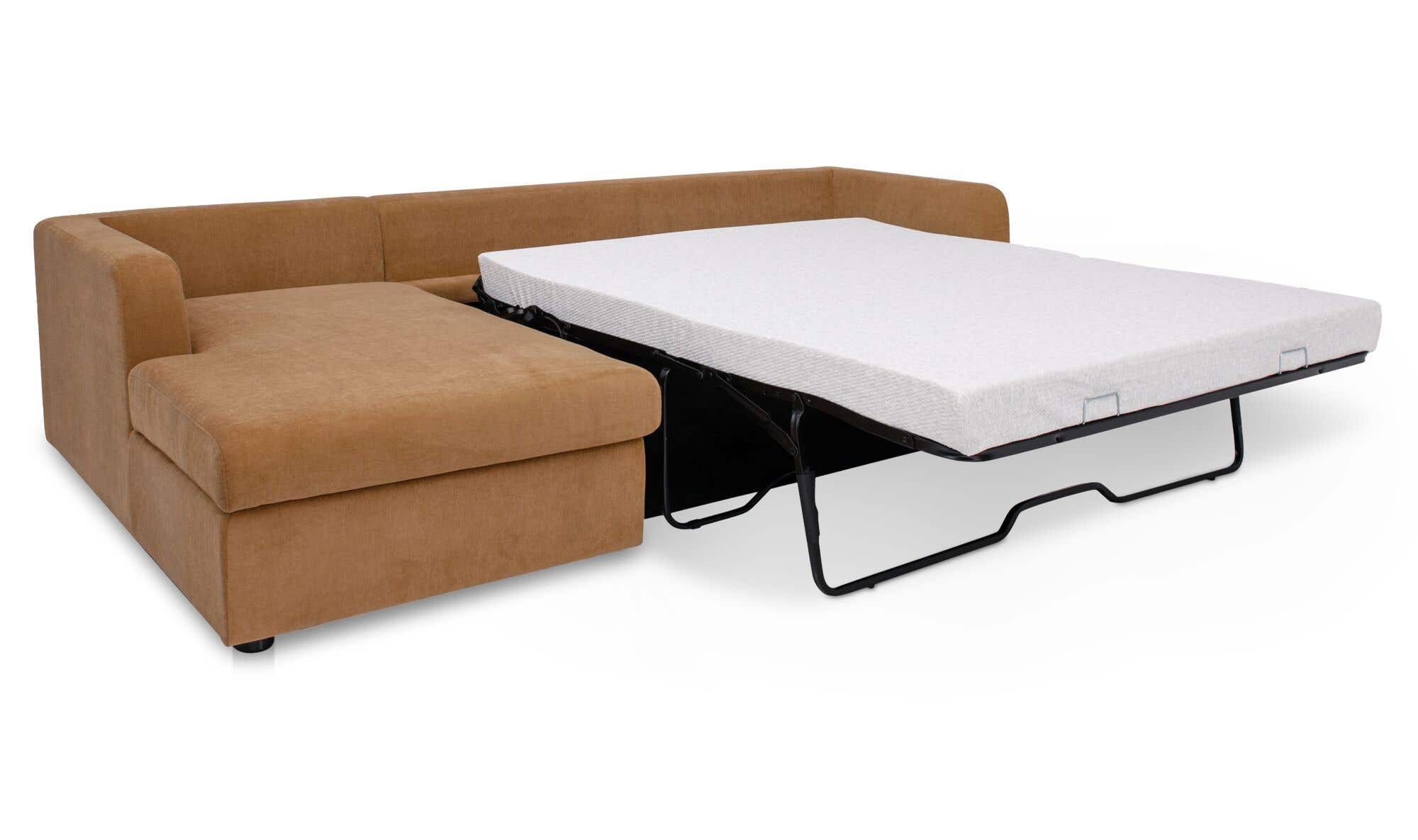 115.75" Ginger Upholstered Sleeper Storage Chaise Left Facing Sectional