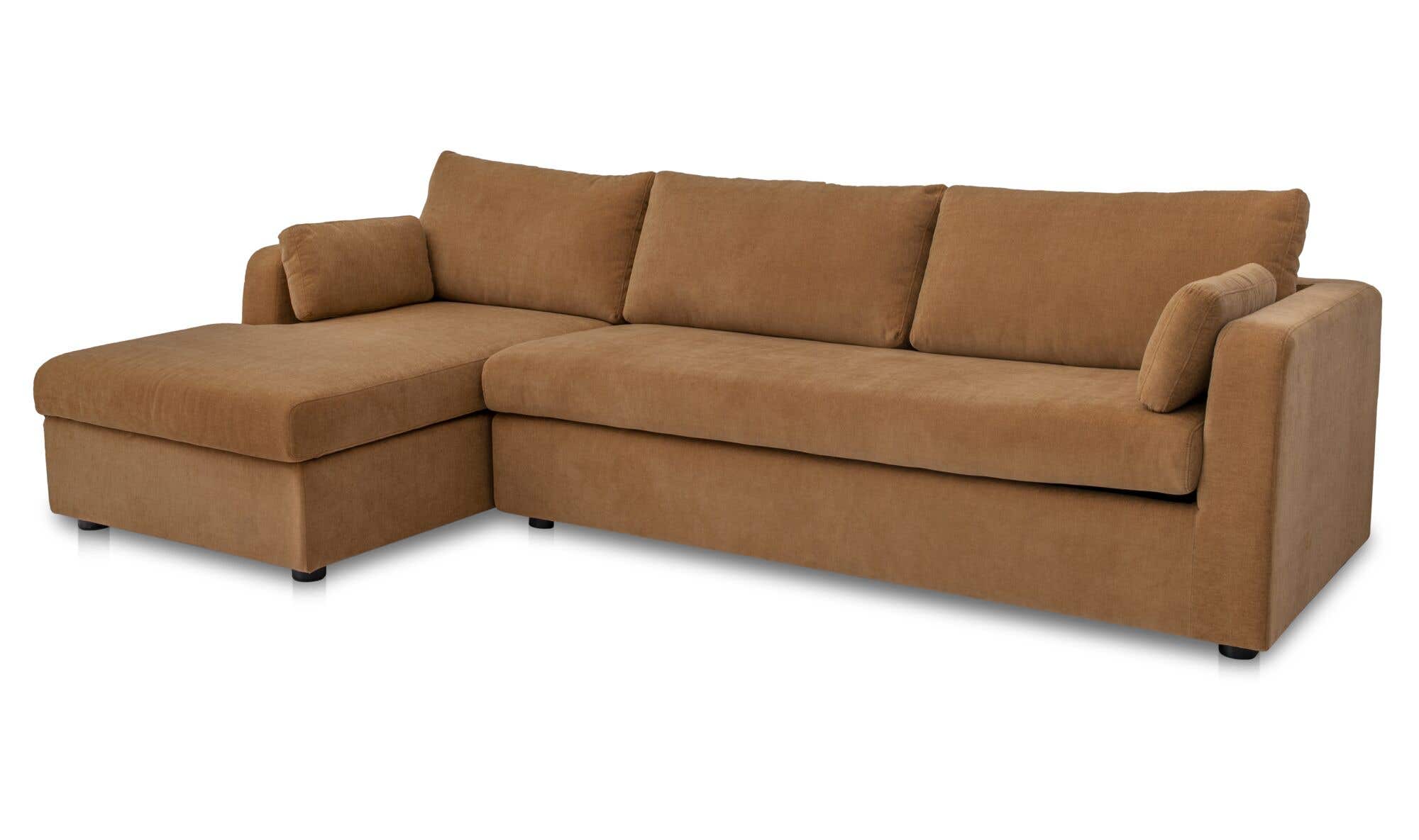 115.75" Ginger Upholstered Sleeper Storage Chaise Left Facing Sectional
