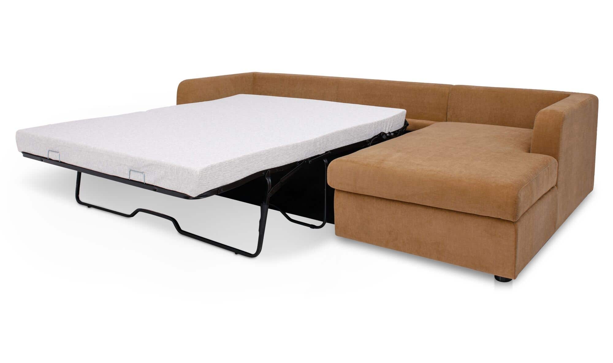 115.75" Ginger Upholstered Sleeper Storage Chaise Right Facing Sectional