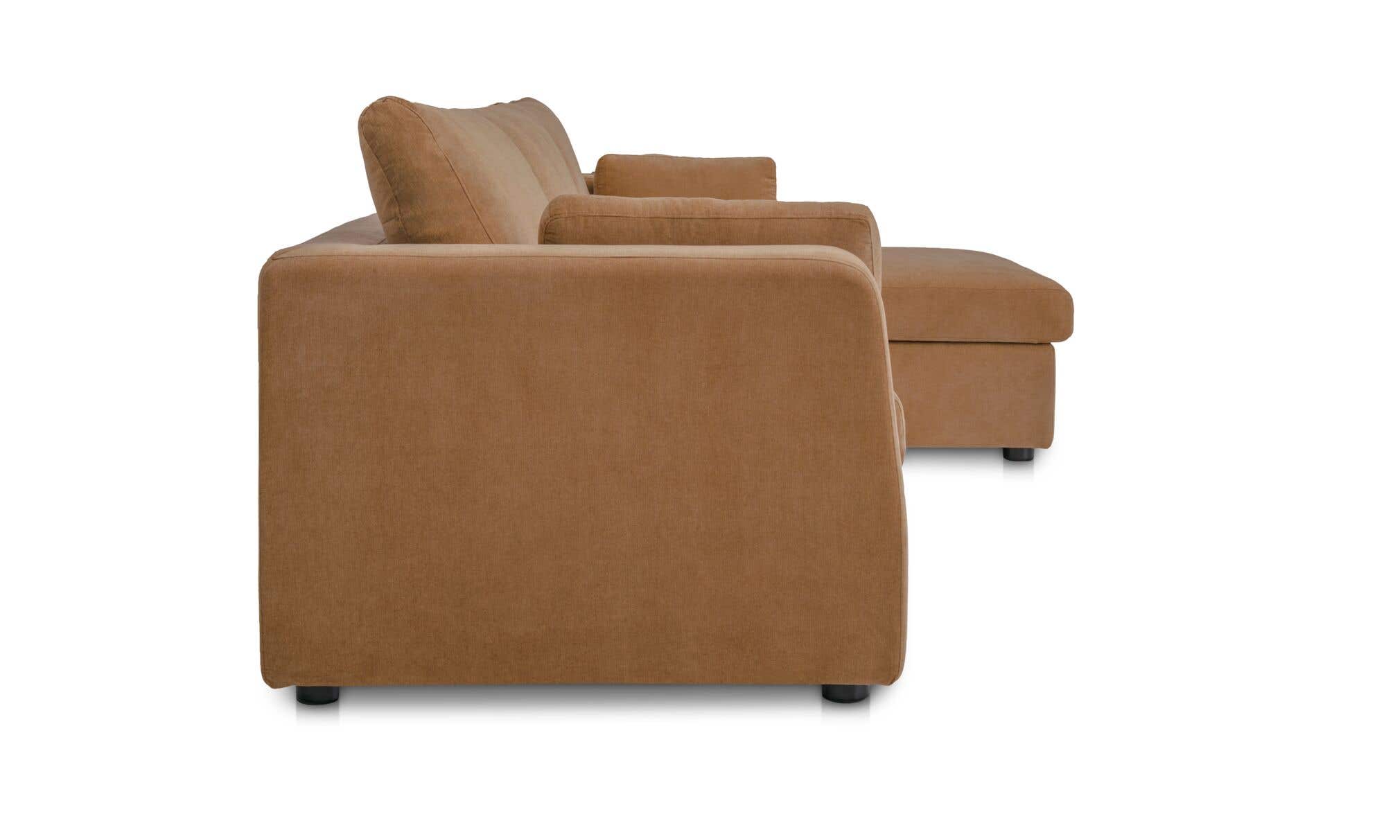 115.75" Ginger Upholstered Sleeper Storage Chaise Right Facing Sectional