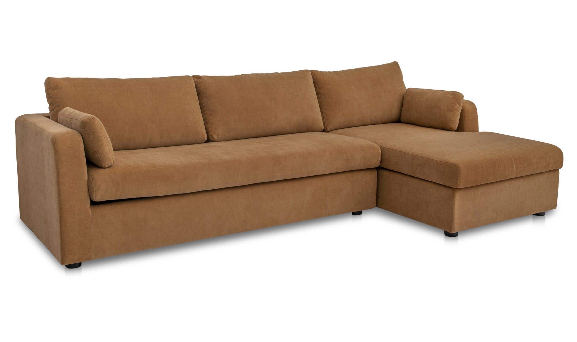 115.75" Ginger Upholstered Sleeper Storage Chaise Right Facing Sectional
