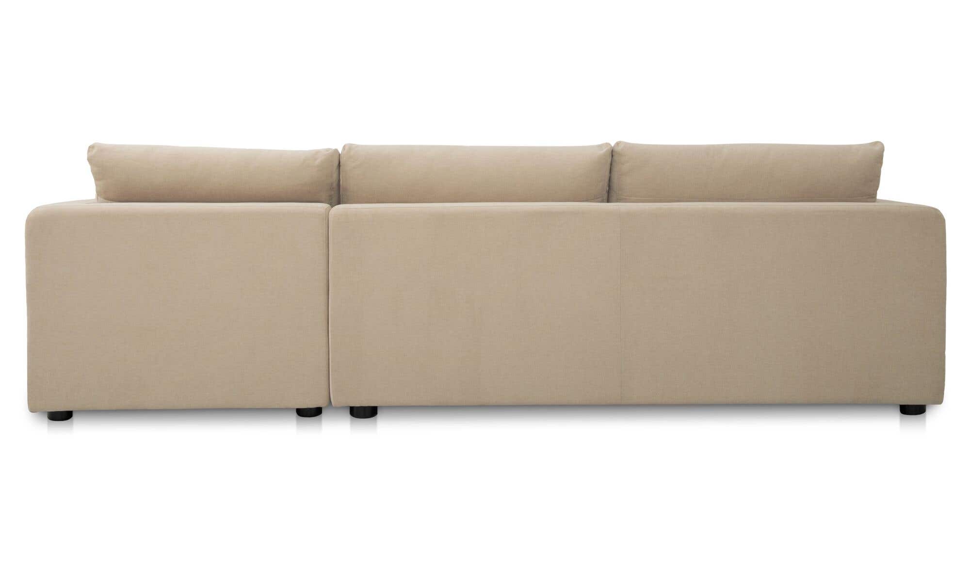 115.75" Sand Upholstered Sleeper Storage Chaise Right Facing Sectional