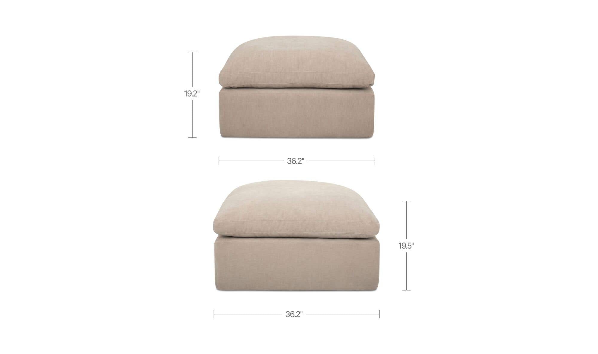 36.25" Pebble Upholstered Ottoman