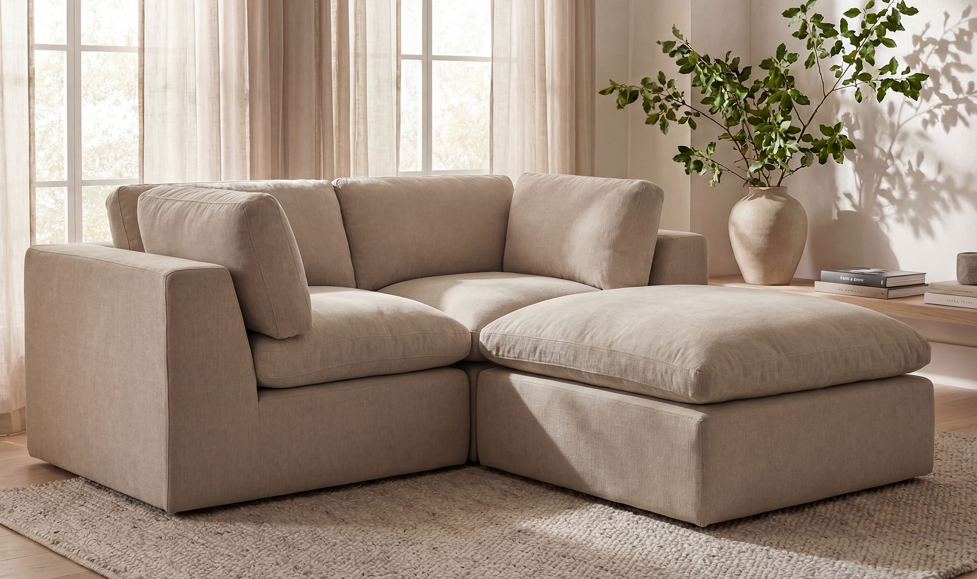 74" Pebble Upholstered Modular Sectional