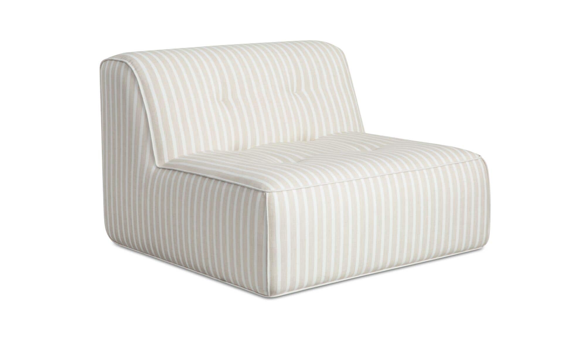 41.3" Brown Stripe Upholstered Sectional Component