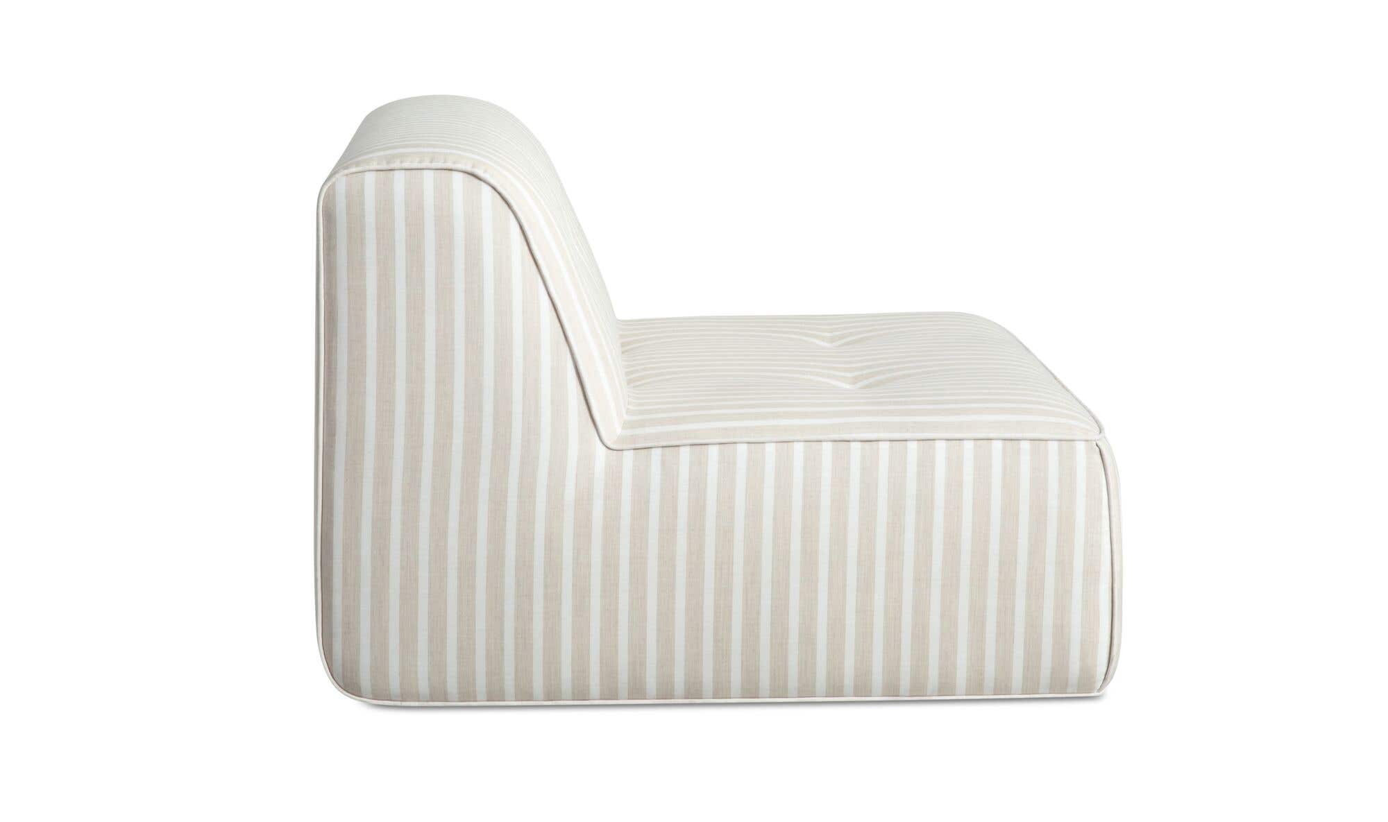 41.3" Brown Stripe Upholstered Sectional Component