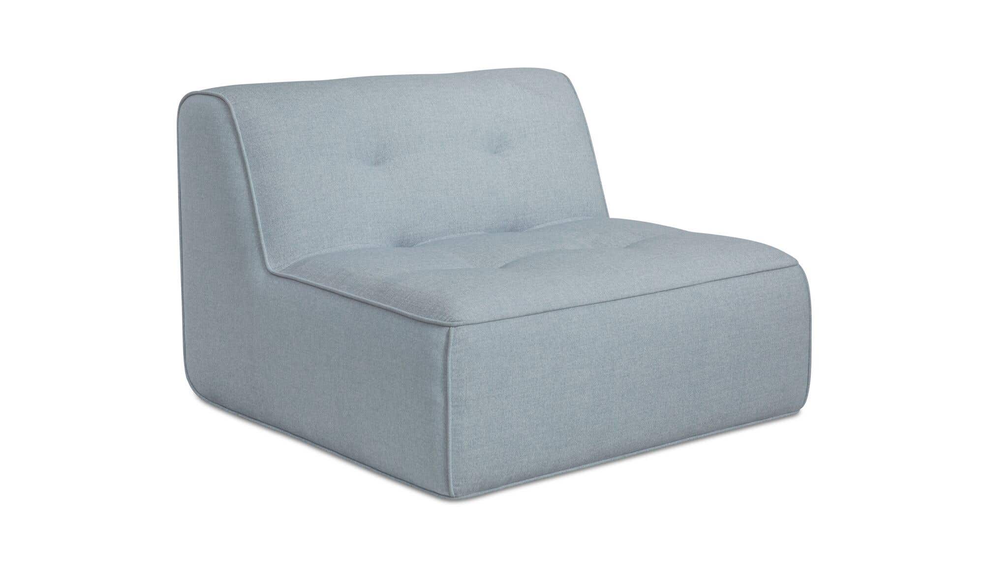 41.3" Light Blue Upholstered Sectional Component