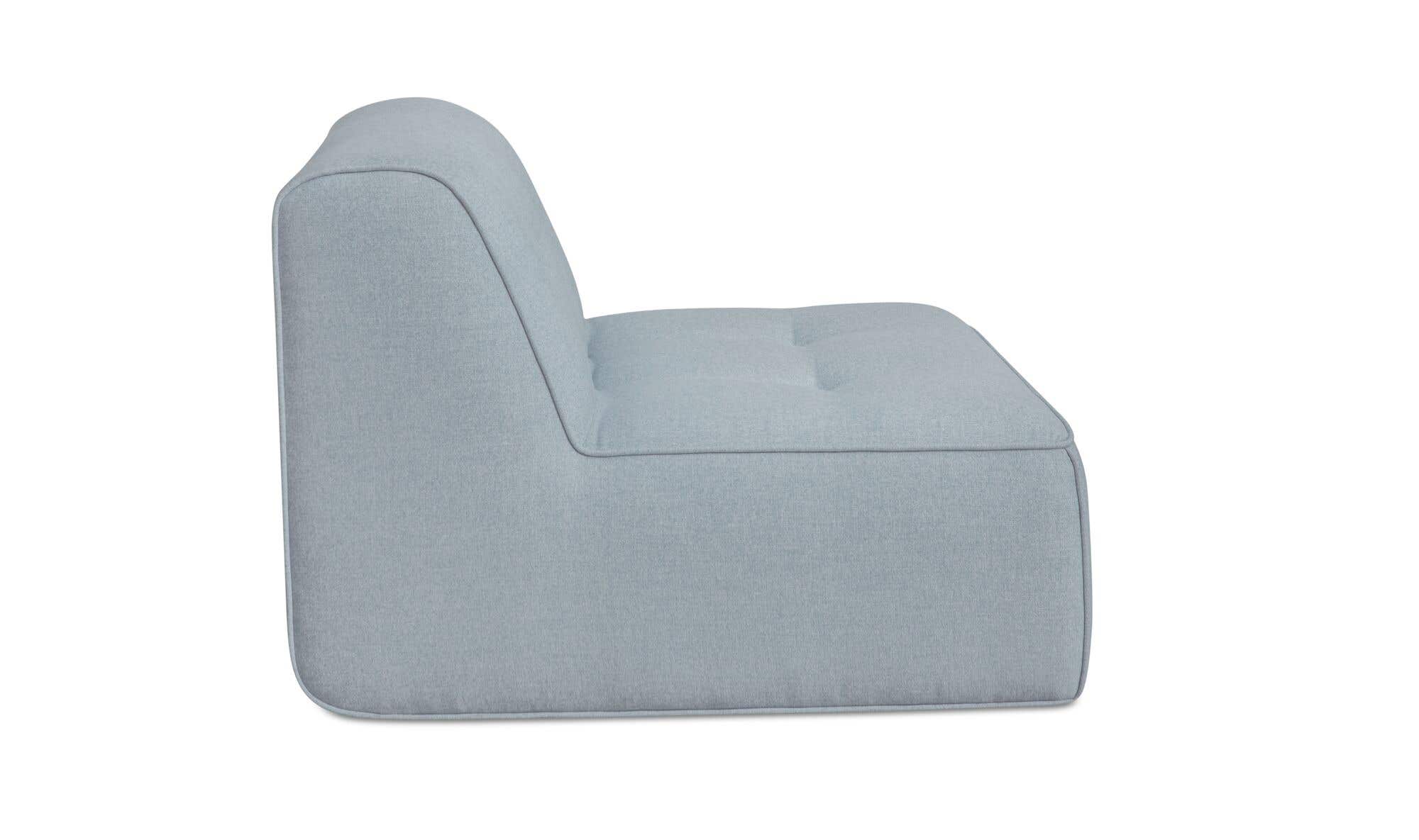 41.3" Light Blue Upholstered Sectional Component