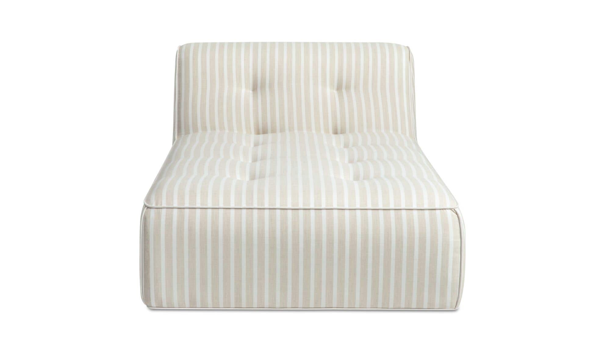 41.3" Brown Stripe Upholstered Chaise