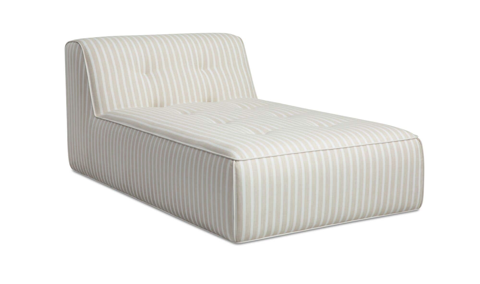 41.3" Brown Stripe Upholstered Chaise