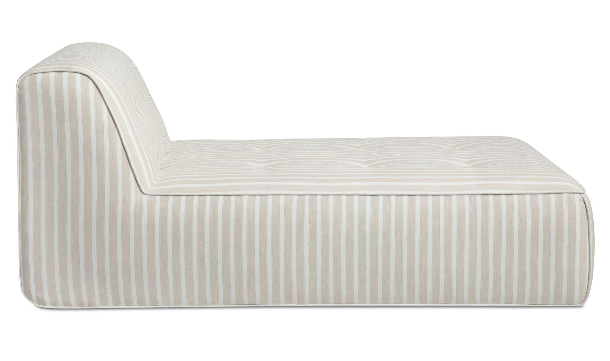 41.3" Brown Stripe Upholstered Chaise