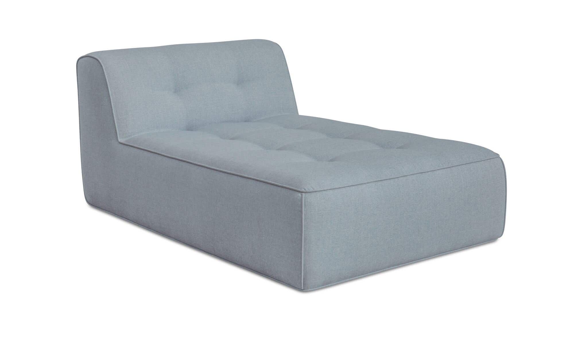 41.3" Light Blue Upholstered Chaise